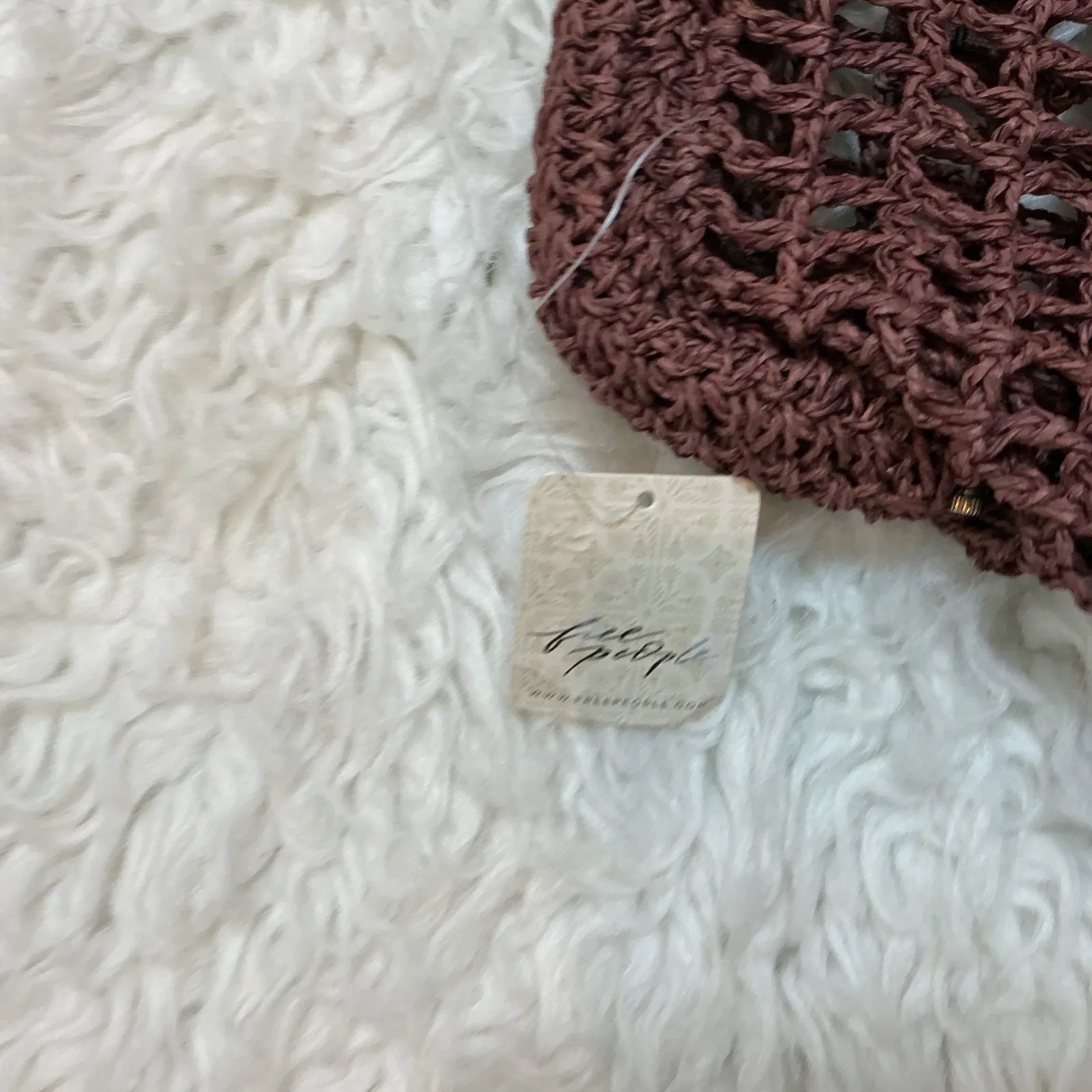 Free People Crochet Knit Tube Top Brown One Size Festival Boho - Image 2