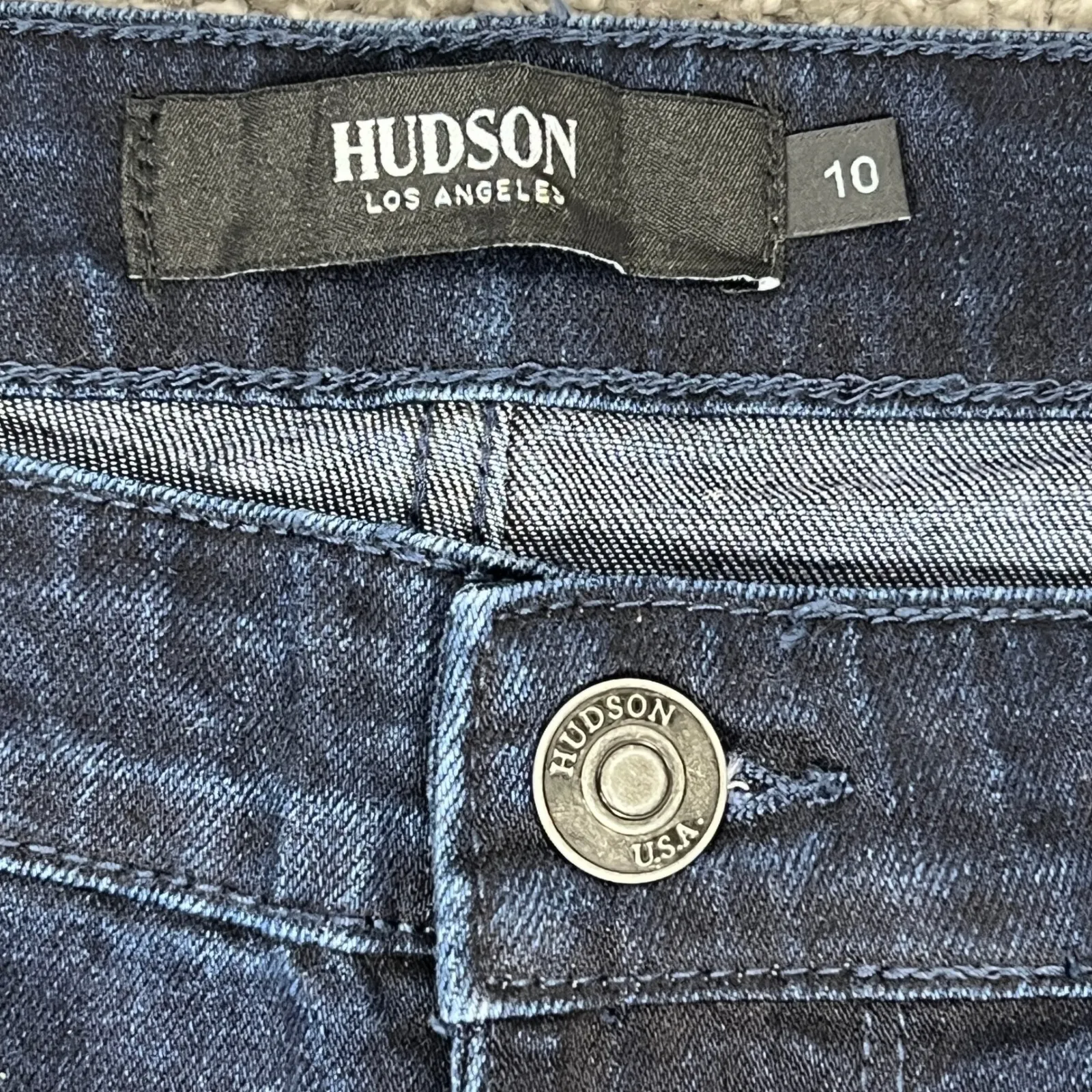 Hudson Straight Leg Jeans Sz 10S Dark Wash Stretch Denim Mid Rise Comfort NEW! Blue - Image 10
