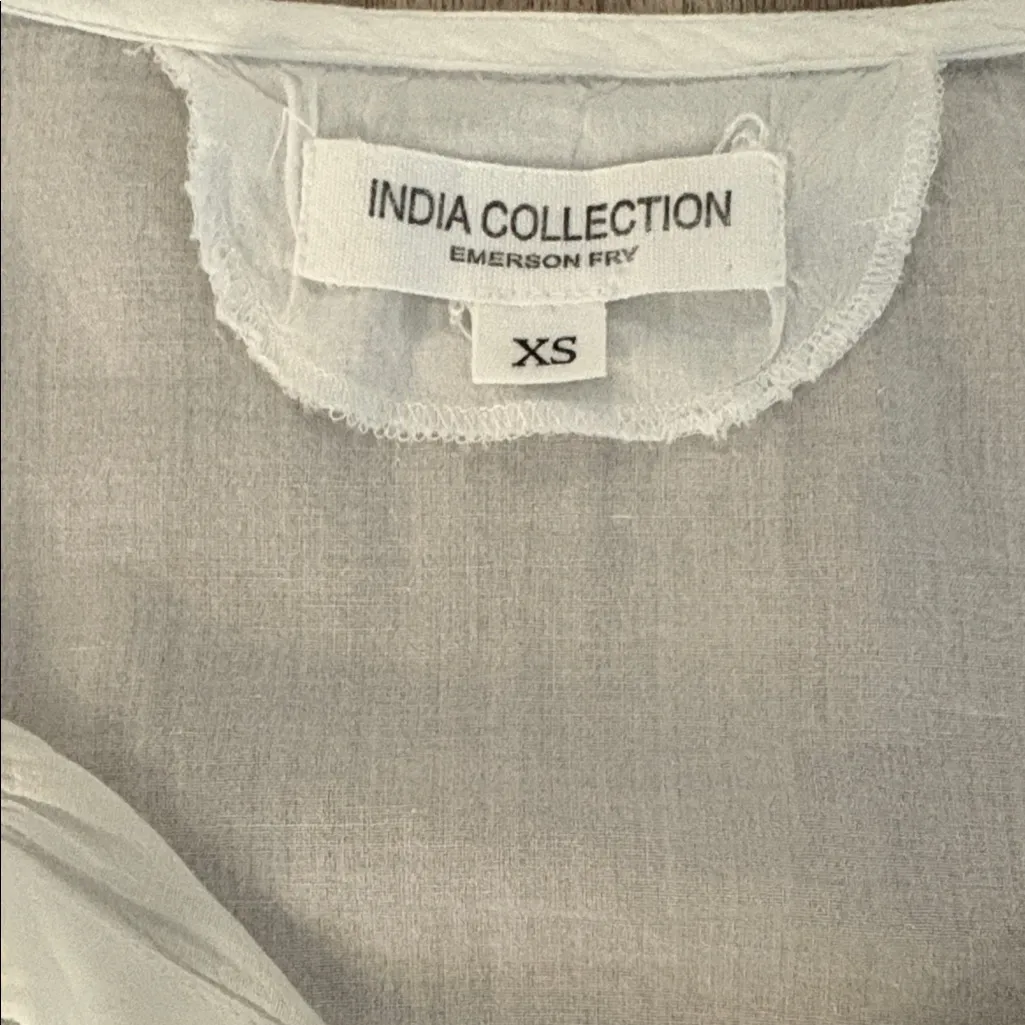 India Collection Emerson Fry Long Sleeve Button Down Pullover Blouse Top XS White - Image 4