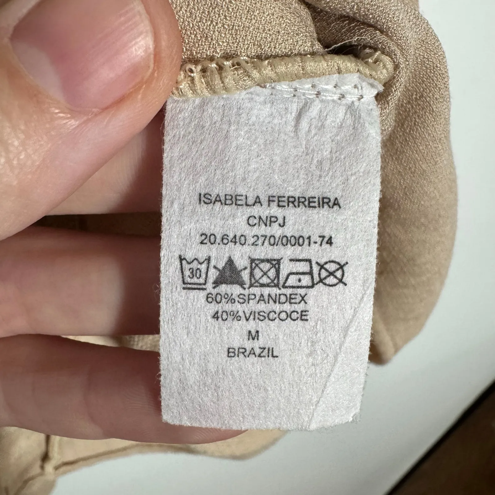 Bridgers Coastal Boho Minimal Top Women M in Sand Tan Beach Modest Puff Sleeve Size M - Image 4