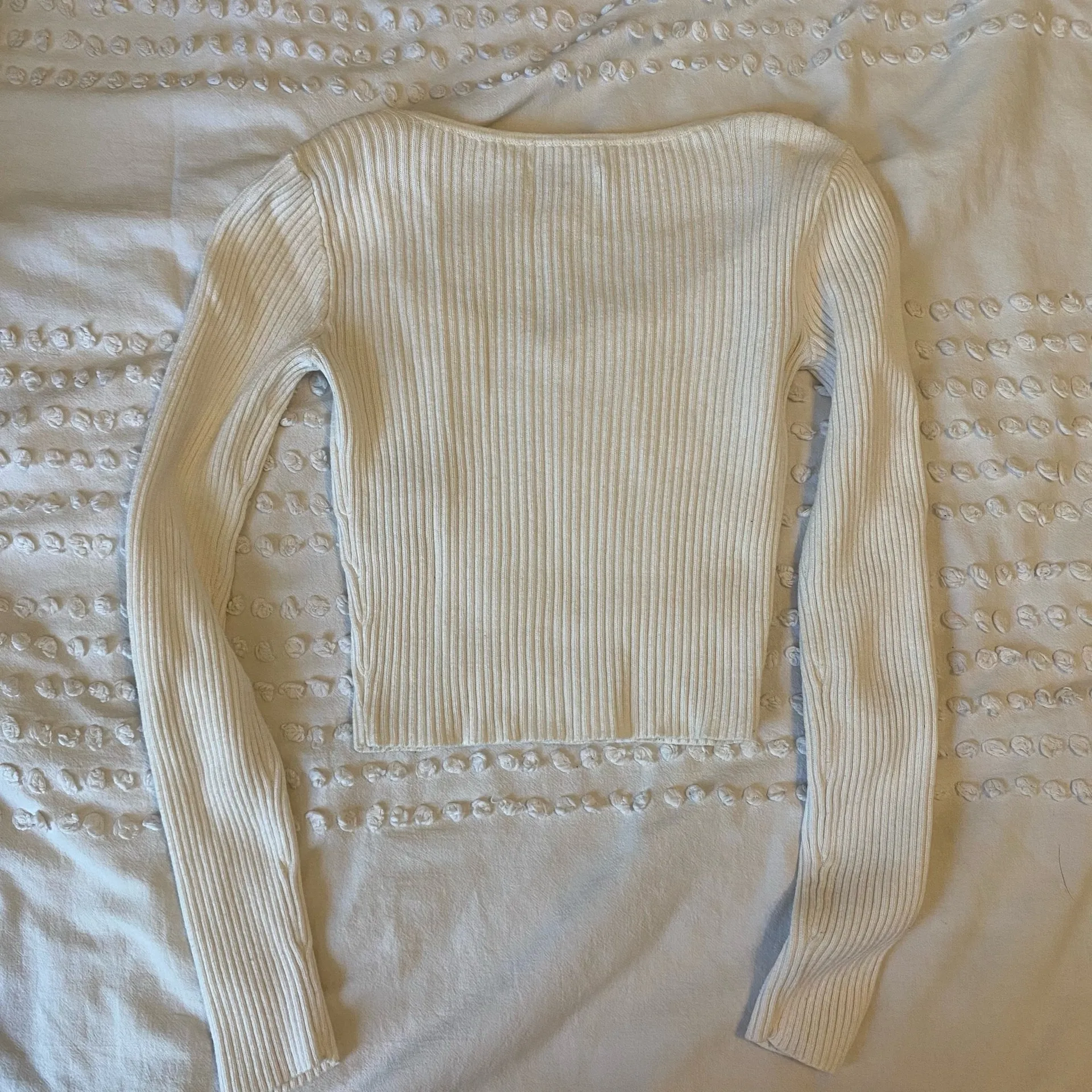 Hollister White Long Sleeve Sweater Top - Image 2