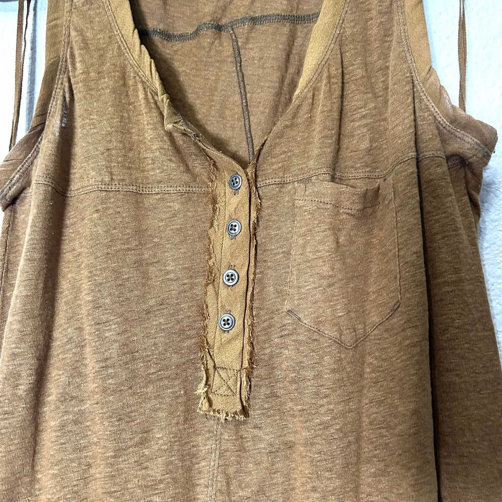 Free People Traveler Tank Moss Camel Tan Size XS (oversized) Bohemian - Image 6