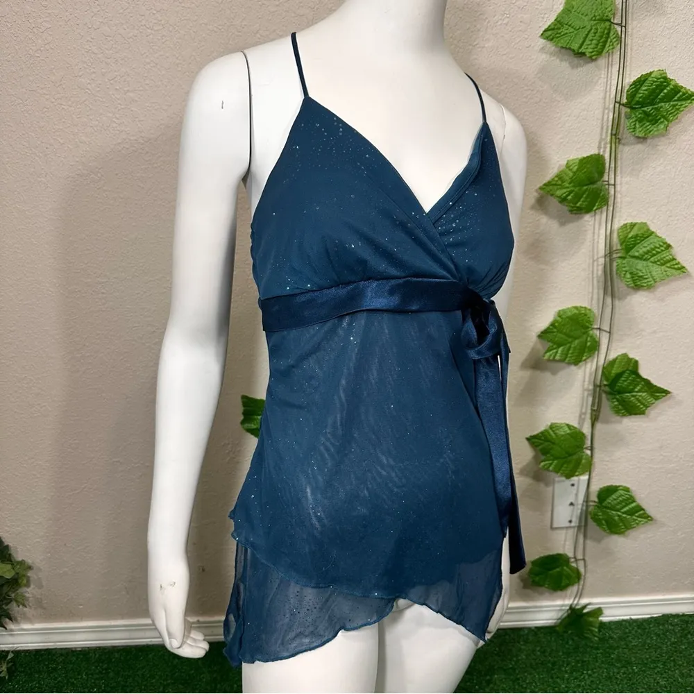 Studio 1940 vintage Y2K blue asymmetrical top - Image 4