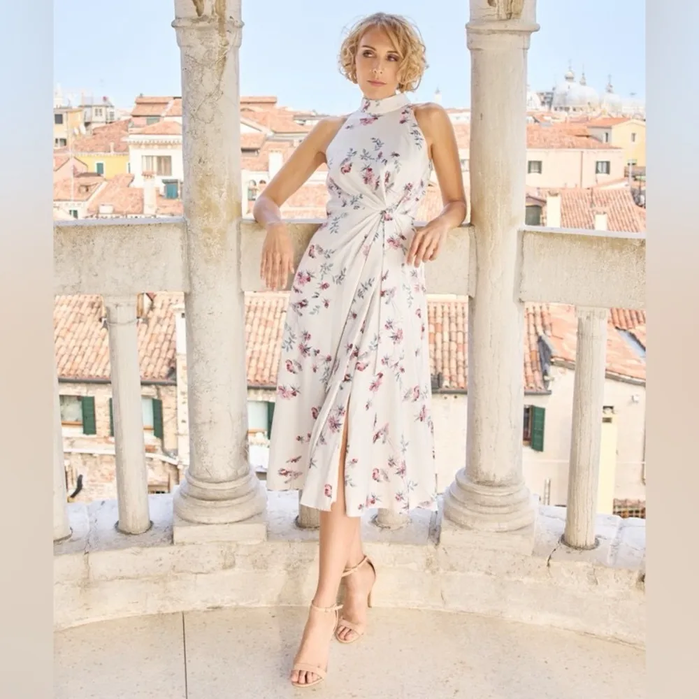 Ted Baker London Zoeeey Floral Halter Neck Midi Dress, Size 6 / US 14 New w/Tag - Image 2