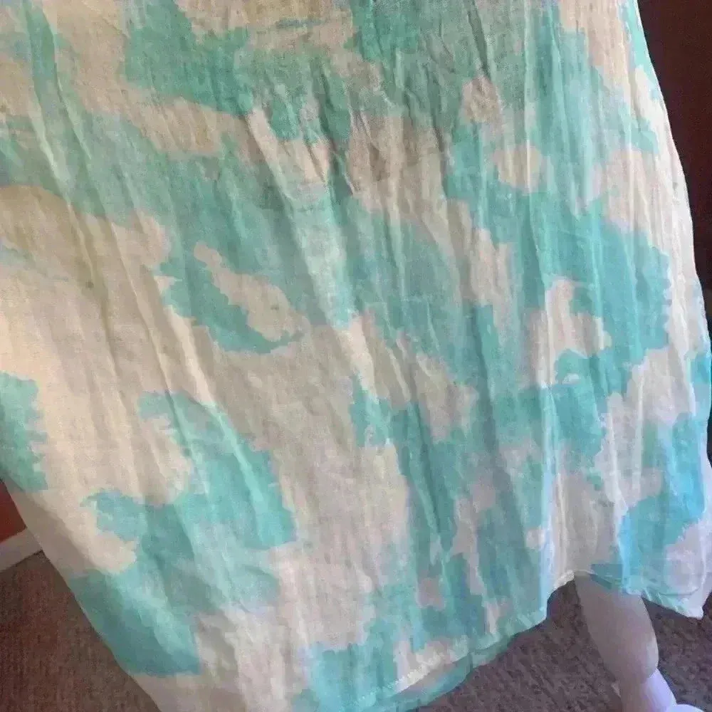 Sofia Print Dress Handmade In Italy From Boutique one Size. D7 Blue - Image 4