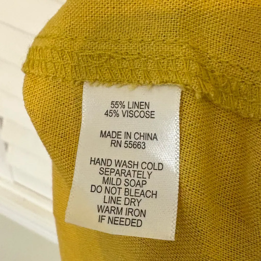 For Cynthia Chartreuse Cowl Neck High Low Linen Blend Dress Size XS - Image 11