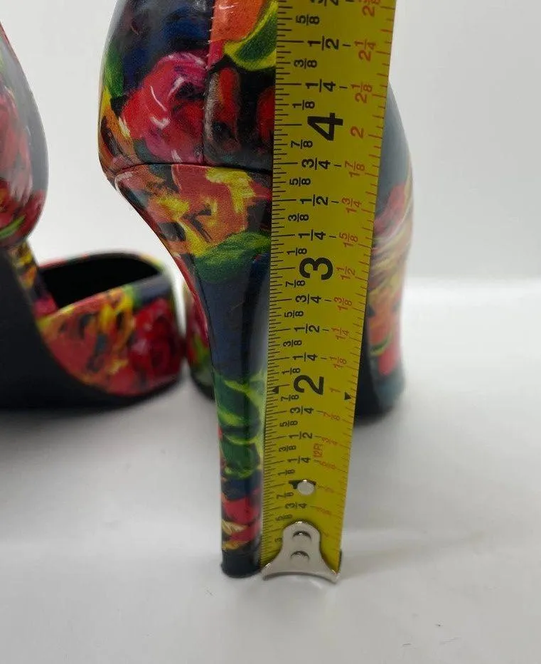 BRASH Dorsay Stiletto Floral Multicolor Heels sz 8 - Image 4