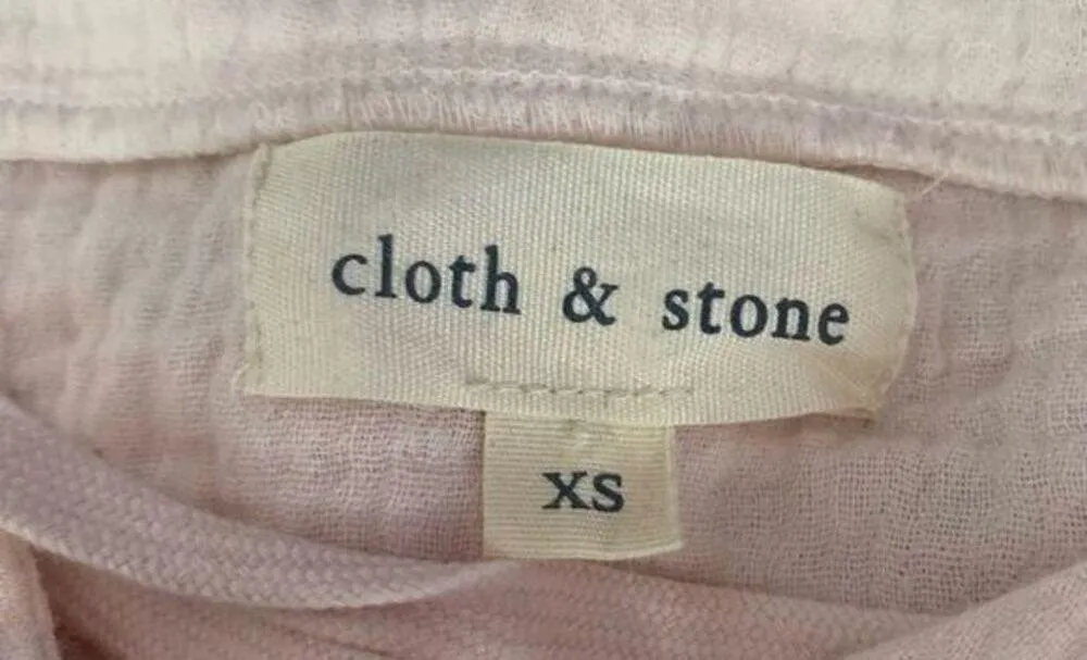 Anthropologie Cloth & Stone Gauze Wide Sleeve Lace Up V Neck Peasant Top Size XS - Image 5