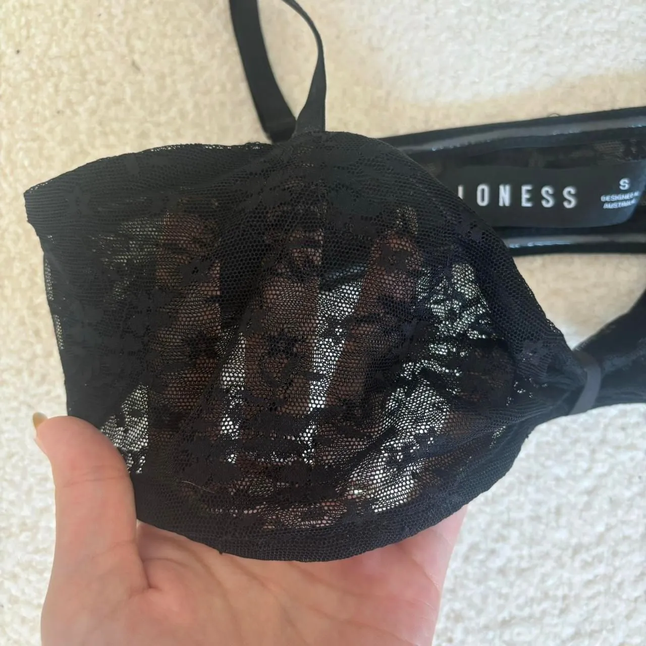 Lioness Black Lace Bow Bralette Top - Image 2