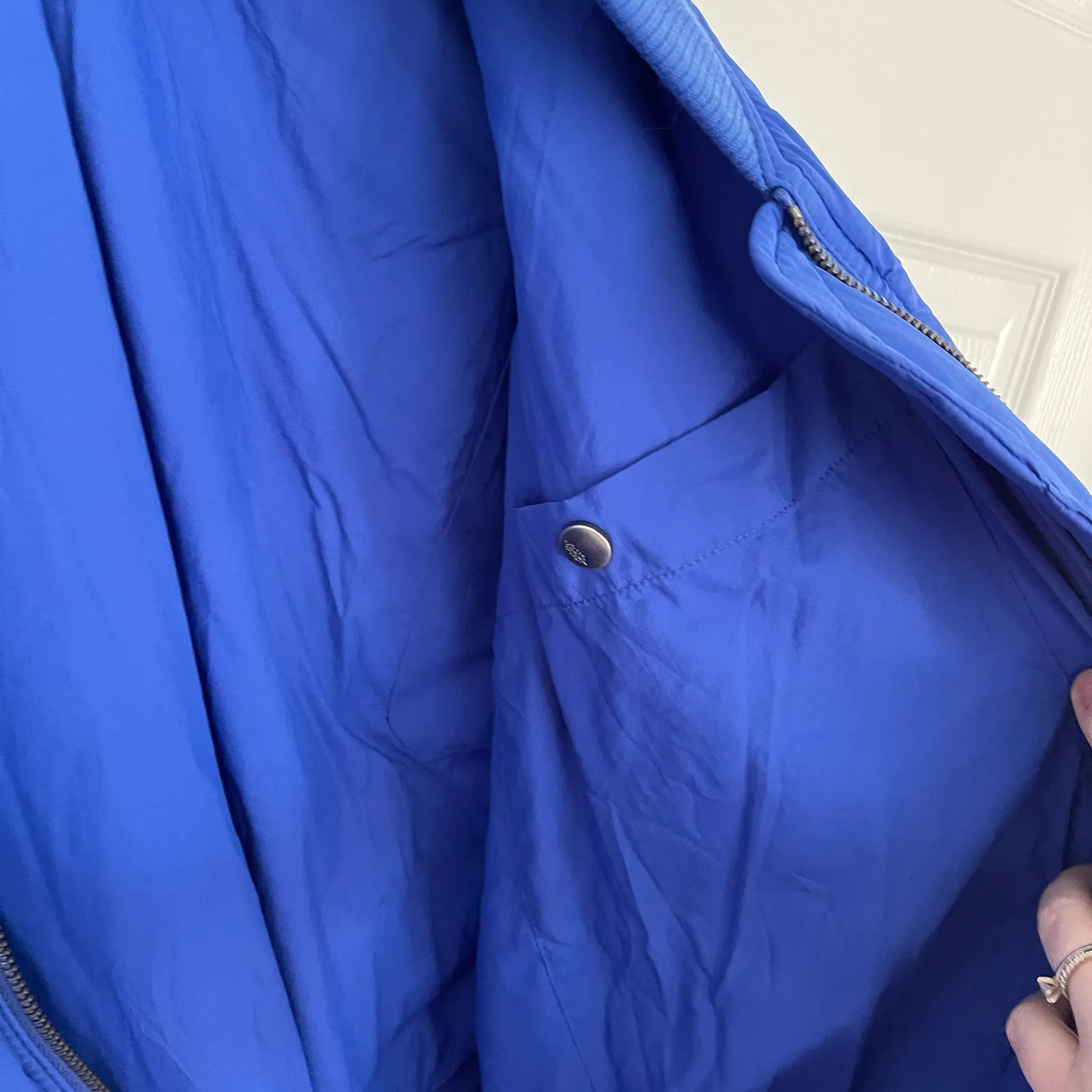 Free People Movement Midnight Moon Solid Bomber Jacket in Cobalt Blue Size M - Image 8