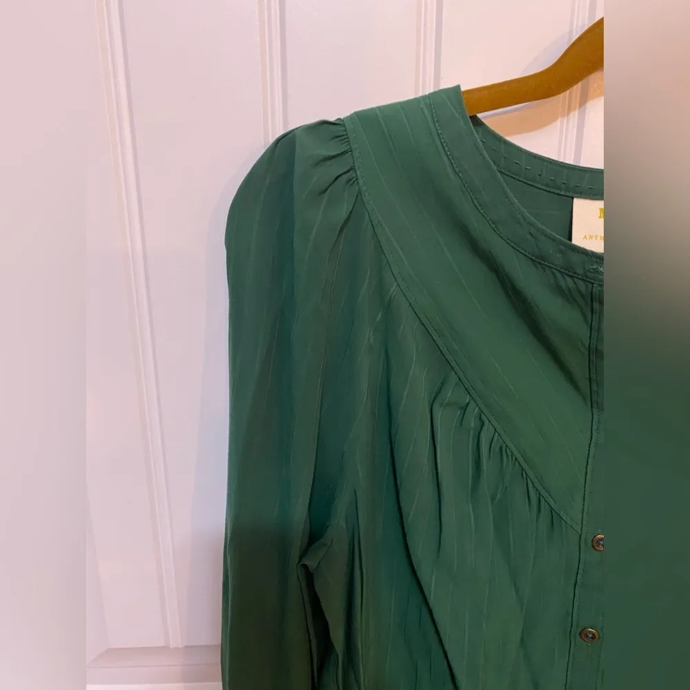 Maeve by Anthropologie Emerald Green blouse - Image 7