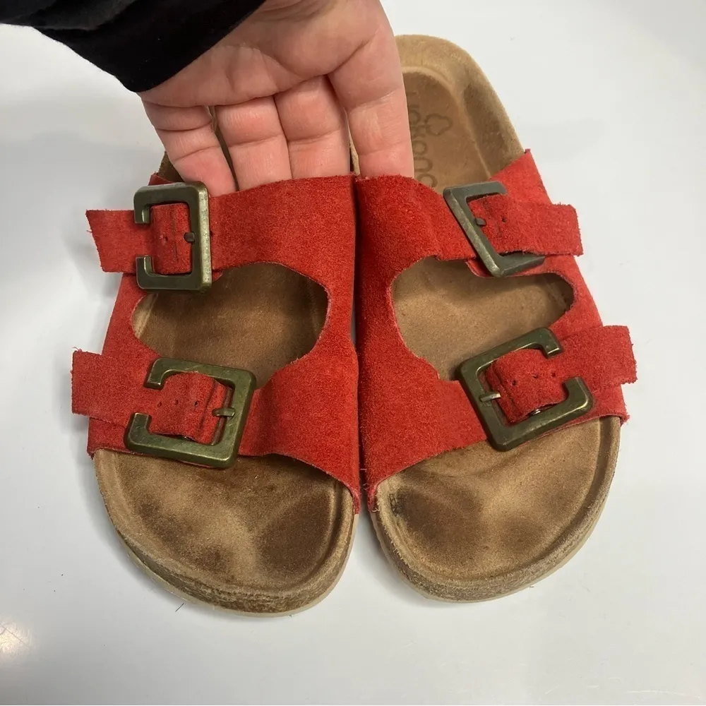 Yokono‎ 2 strap leather sandals made in Spain red leather size 9 - Image 3