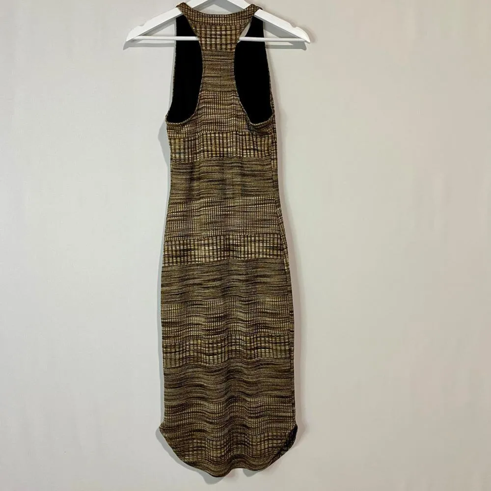 Ecote Women’s Space Dye Bodycon Midi Dress Sleeveless Racerback Brown M EUC - Image 8