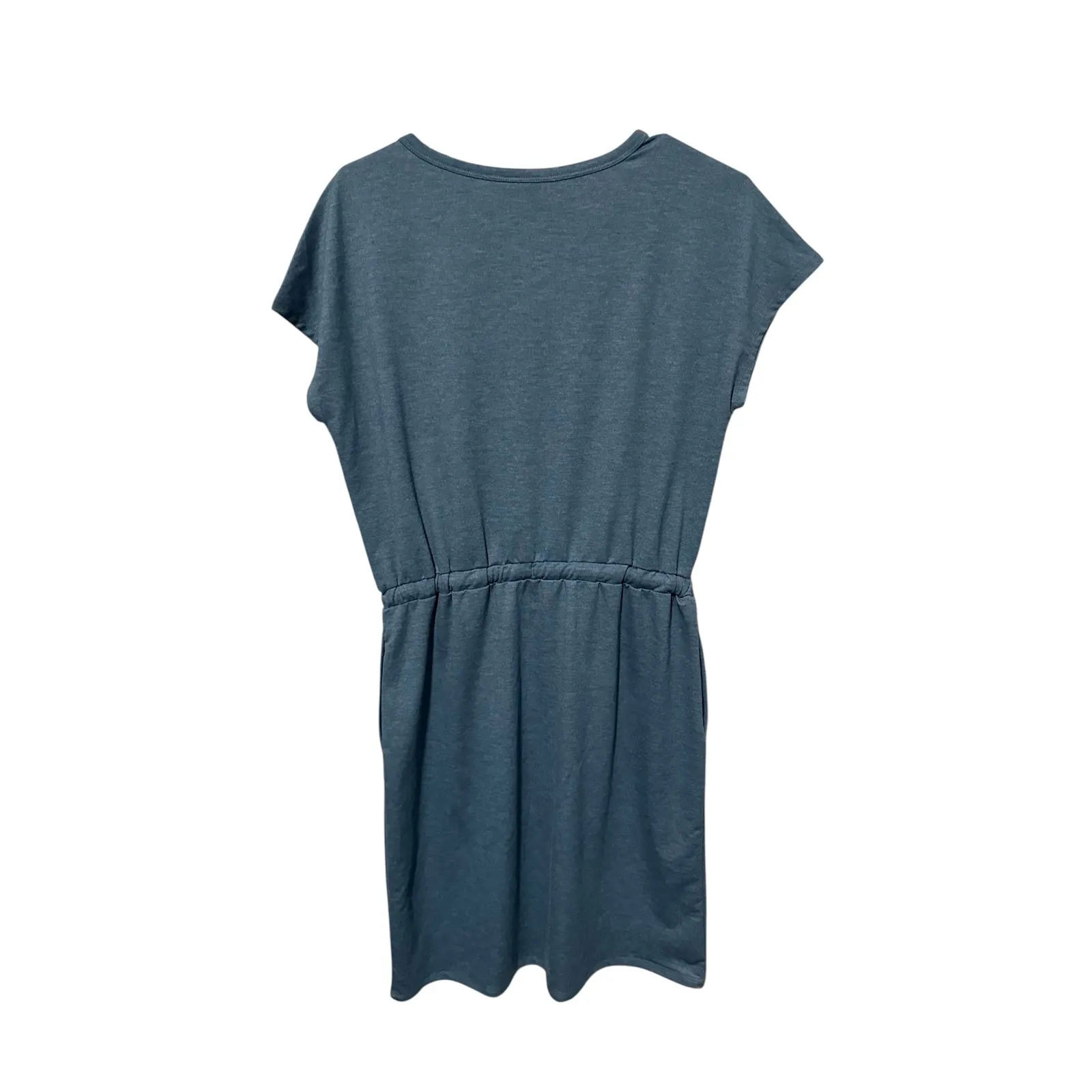 32 Degrees Cool Blue Dress Womens Size S Short Sleeve V Neck Drawstring Pockets - Image 2