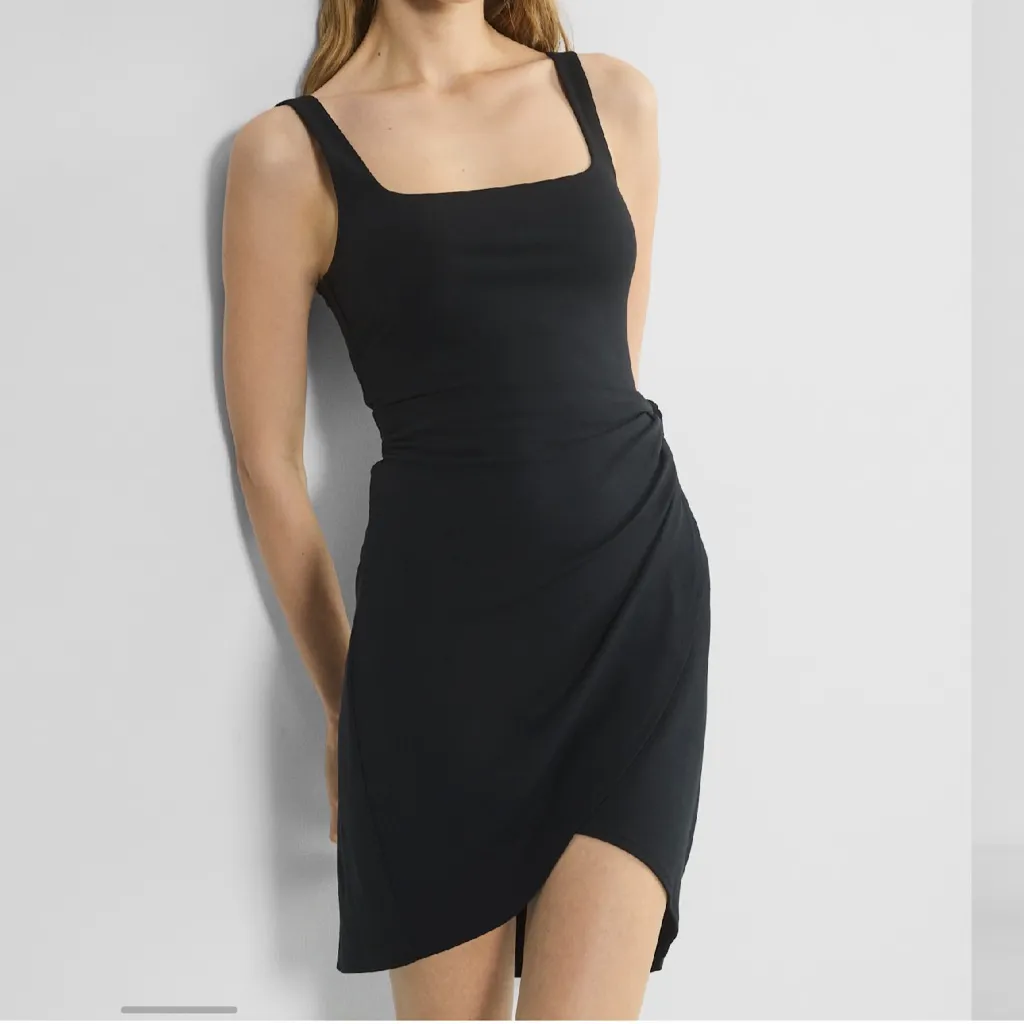 Aritzia Wilfred Saturn Wrap Mini Dress Black XL $68 - Image 2
