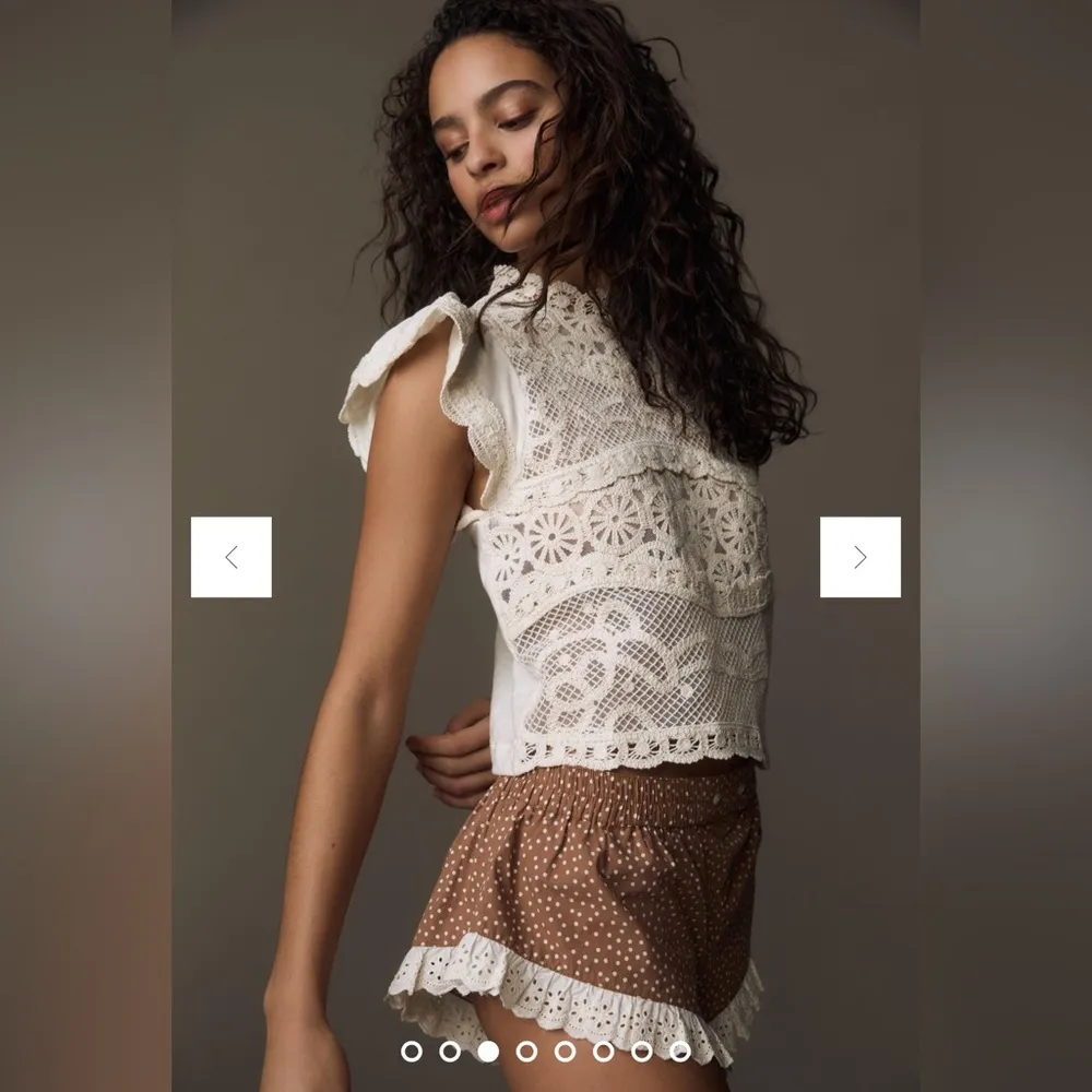 Ollari Dori Ruffle-Sleeve Crochet Top - Image 3