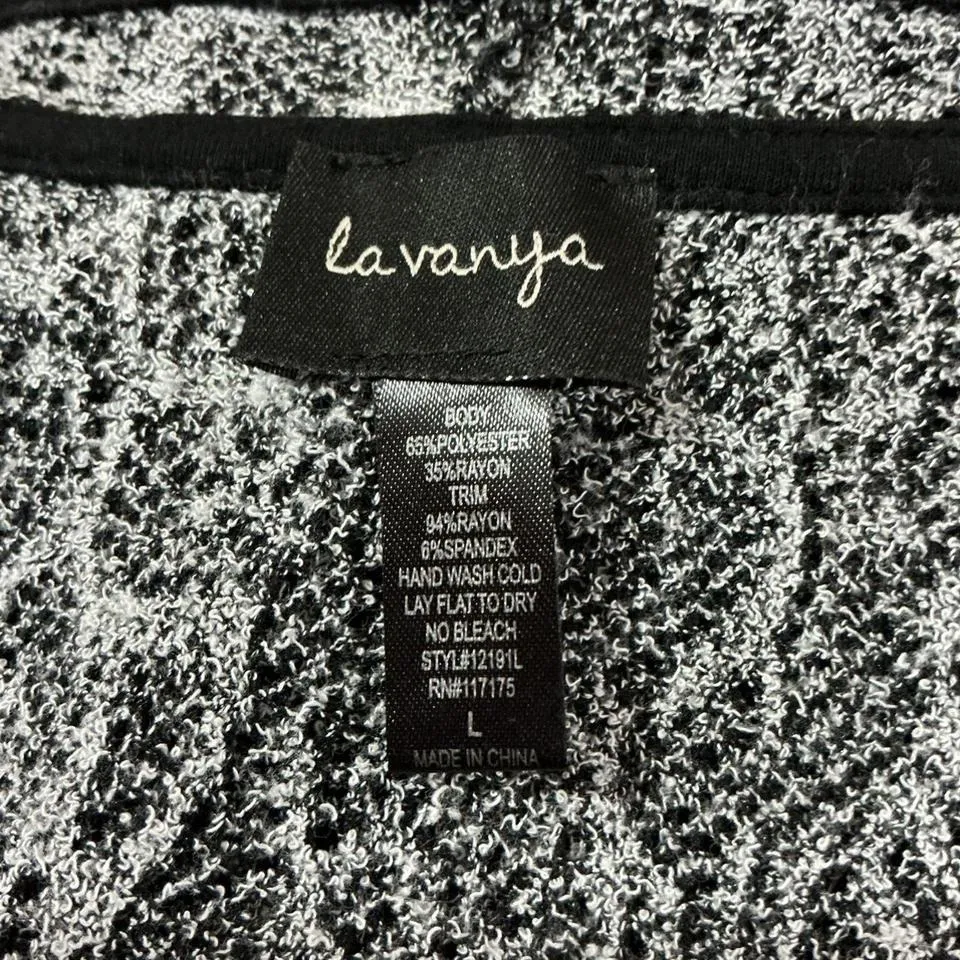 Lavanya Black Silver Lace Kimono Duster Cardigan Long Sleeve Whimsigoth L Size L - Image 3