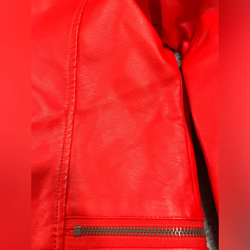 Riverdale south side serpents cherry faux leather Moto jacket large - Image 14