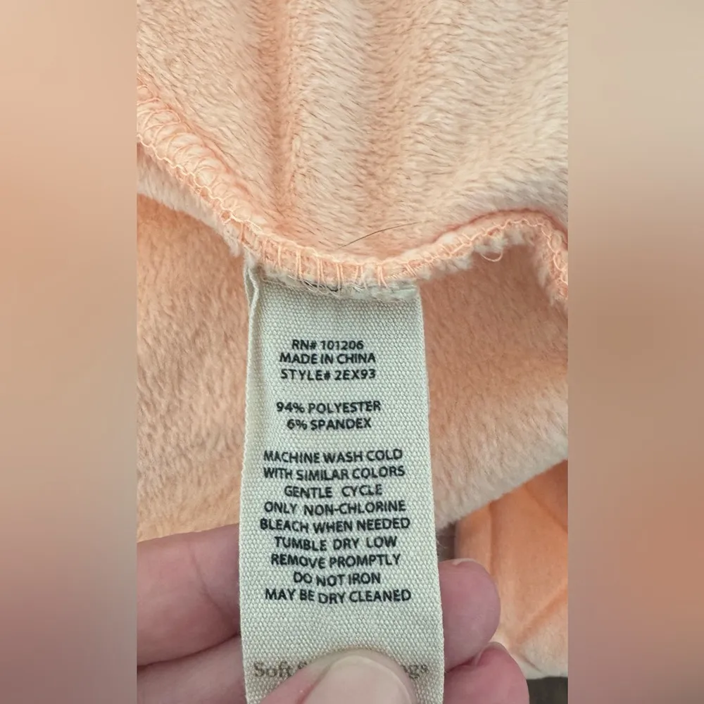 Soft Surroundings Peach Robe Soft Leisure Lounge Pockets Size Large - Image 9