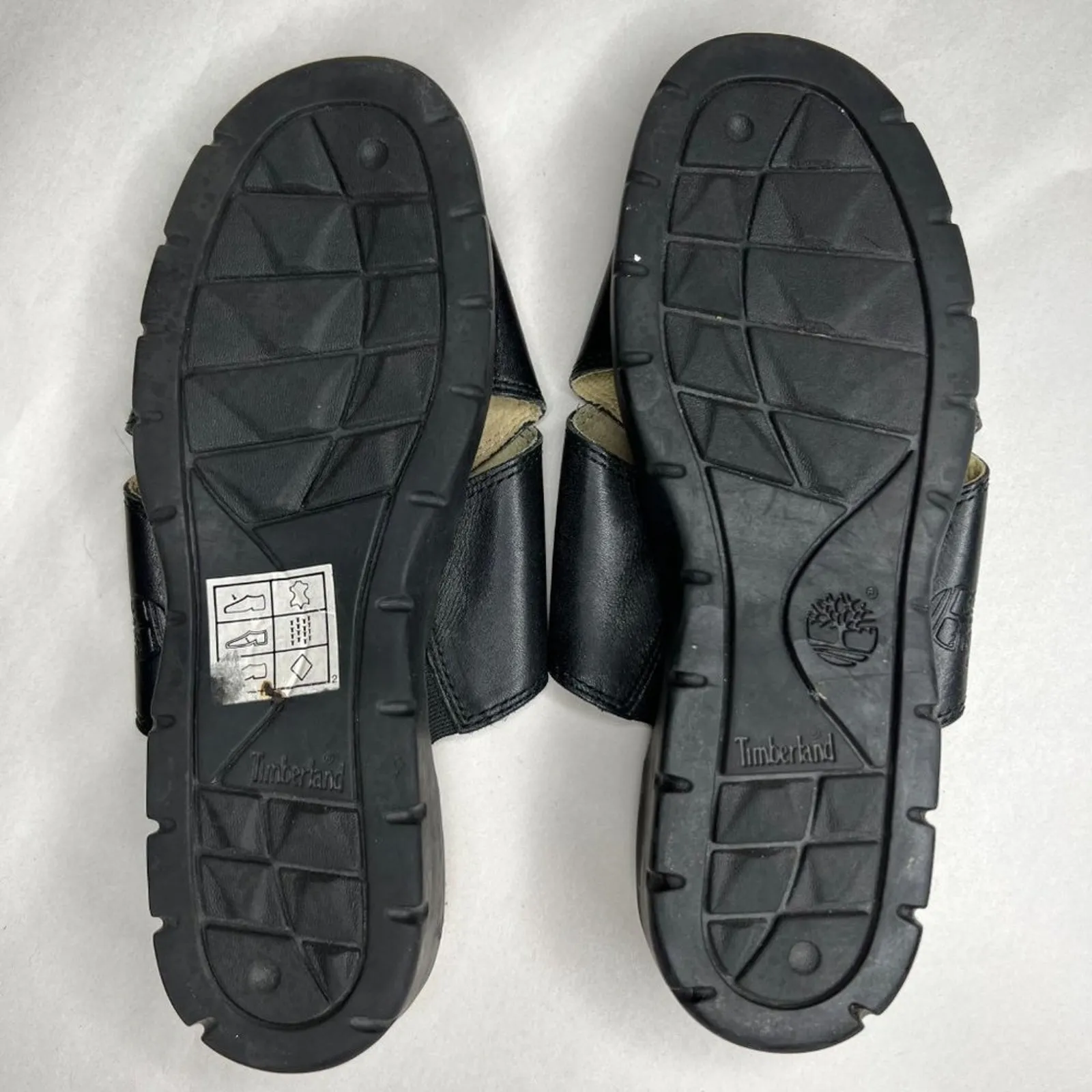 TIMBERLAND Leather Chucky Slip On Slides Black Y2K Style Size 7 1/2 - Image 5