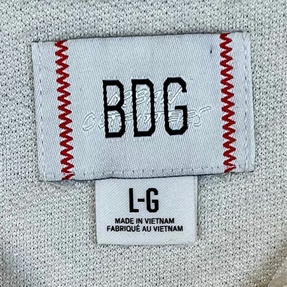BDG Cream Teddy Bear Cropped Sweatshirt Large - Image 5