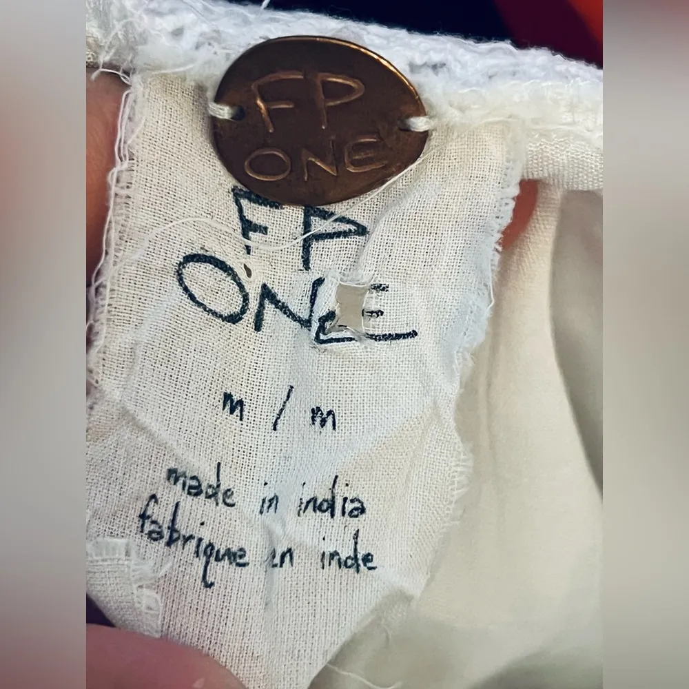 FREE PEOPLE Ilektra Lace Inset Cotton Chemise mini dress  Sz medium - Image 6