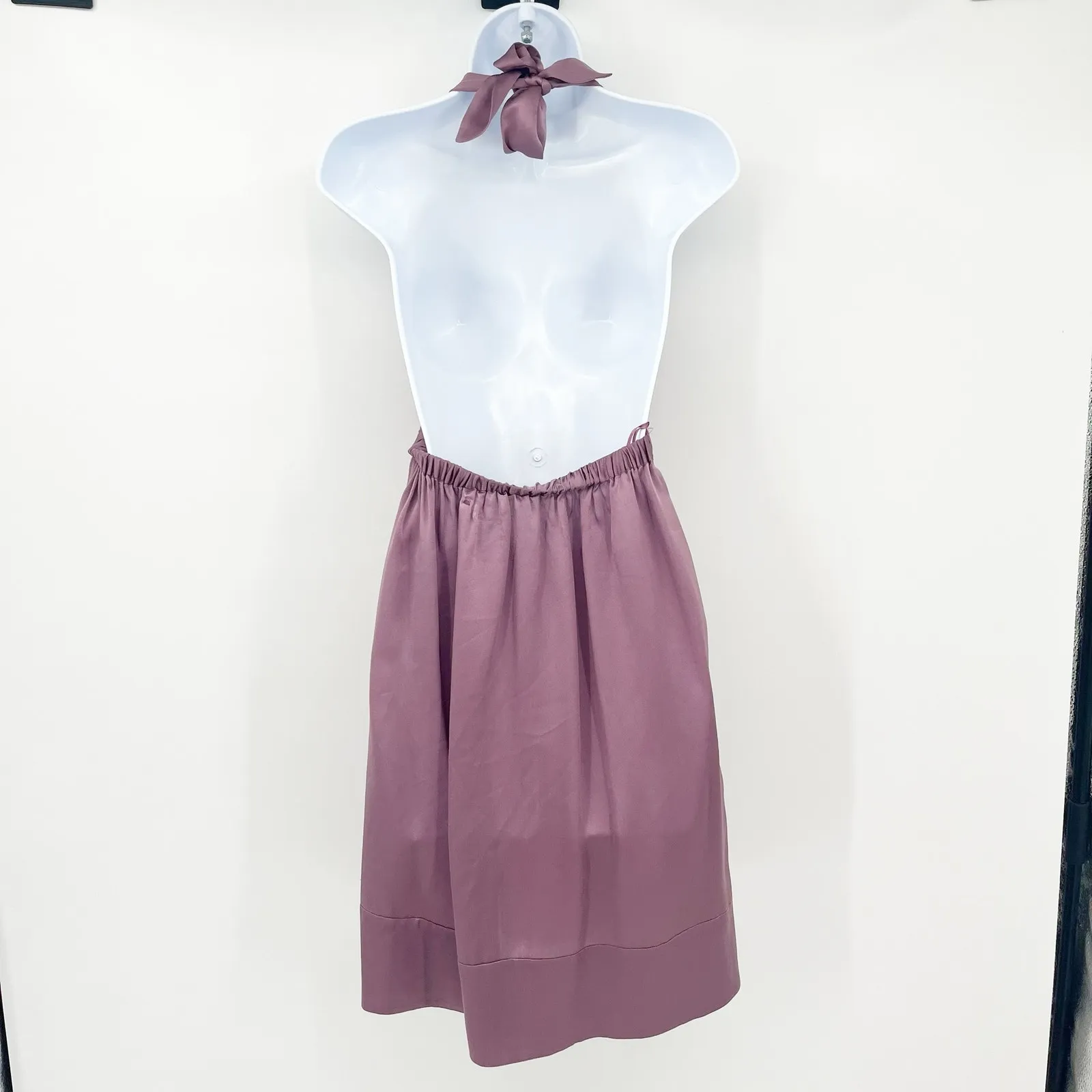 Susana Monaco Womens 100% Silk Y2K Plunge Halter Neck Mini Slip‎ Dress Size 2 - Image 9