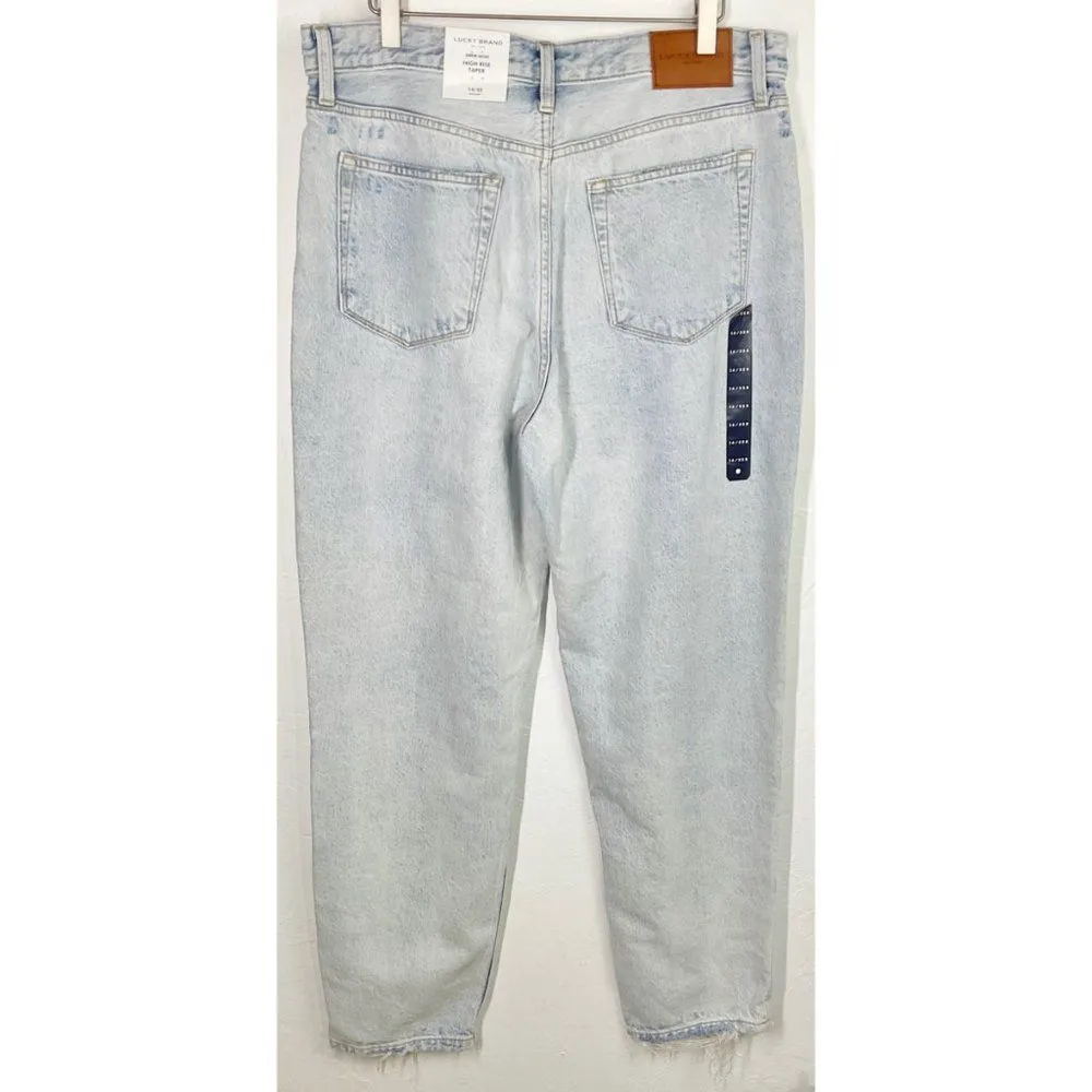 Lucky Brand  Light Wash Button Fly Drew Mom Tapered Jeans 14/32R NWT - Image 4