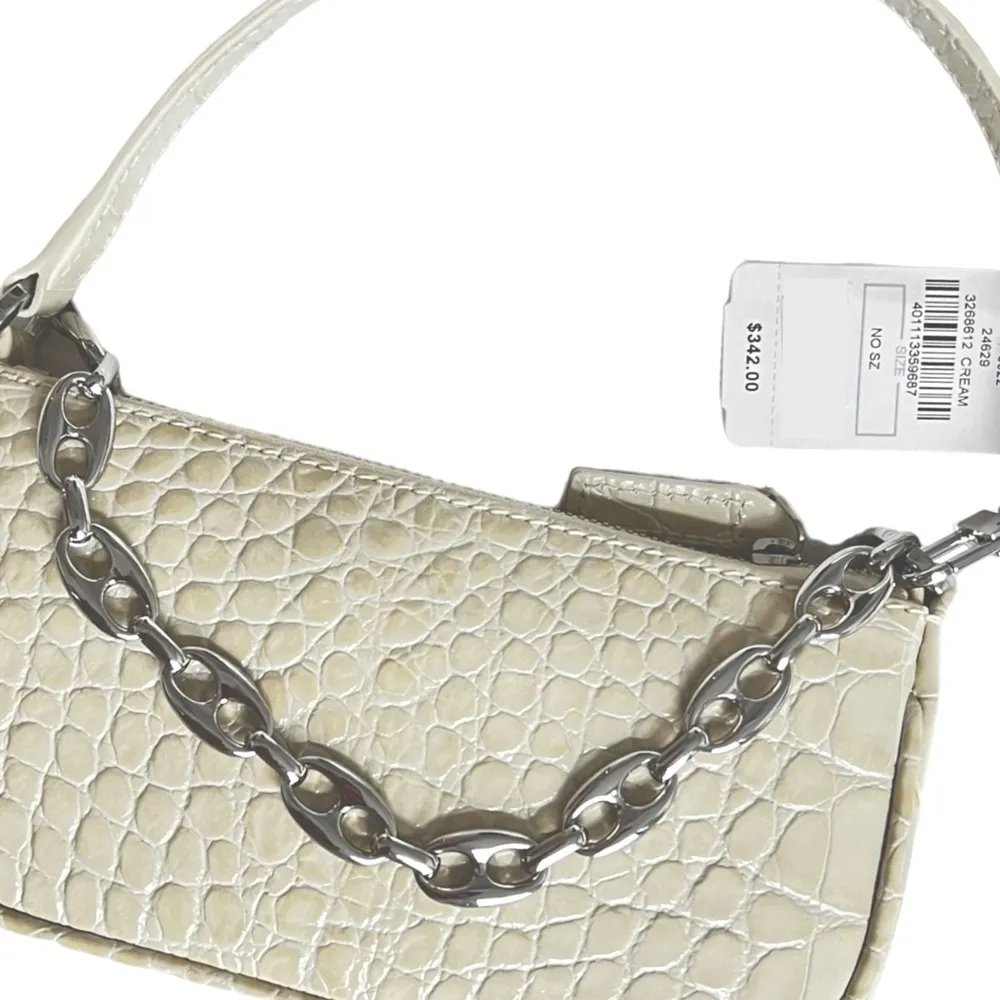 NEW by FAR Mini Rachel Cream Croco Embossed Leather - Image 12
