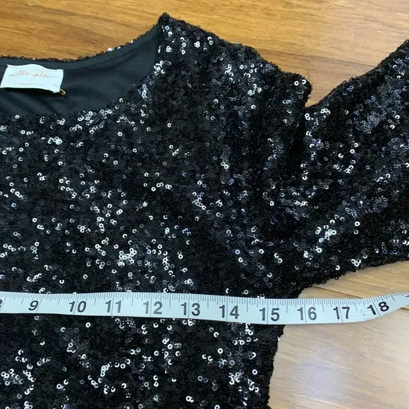Allie Rose Sequin Party‎ Dress Womens Size Small Black Sparkly Cocktail Event - Image 8