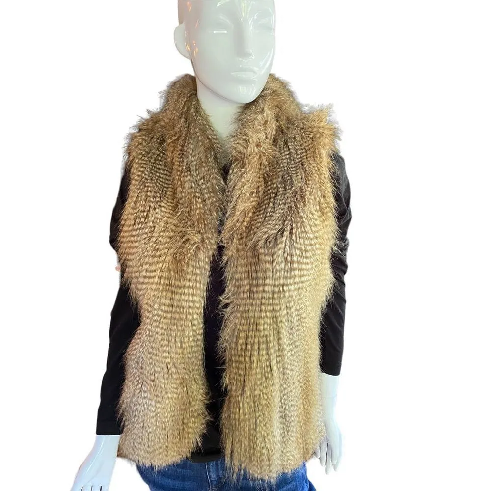 ITALIAN Faux fur vest, MADE IN ITALY. gorgeous vest Brown Size M - Image 2