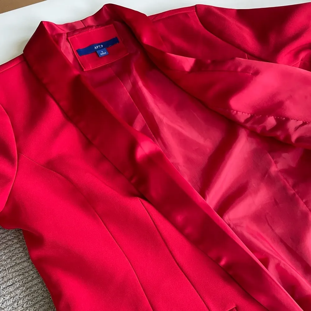 Vintage Apt. 9 Cherry Red Tuxedo Blazer Jacket Fully Lined Apt. 9 Size Small - Image 4