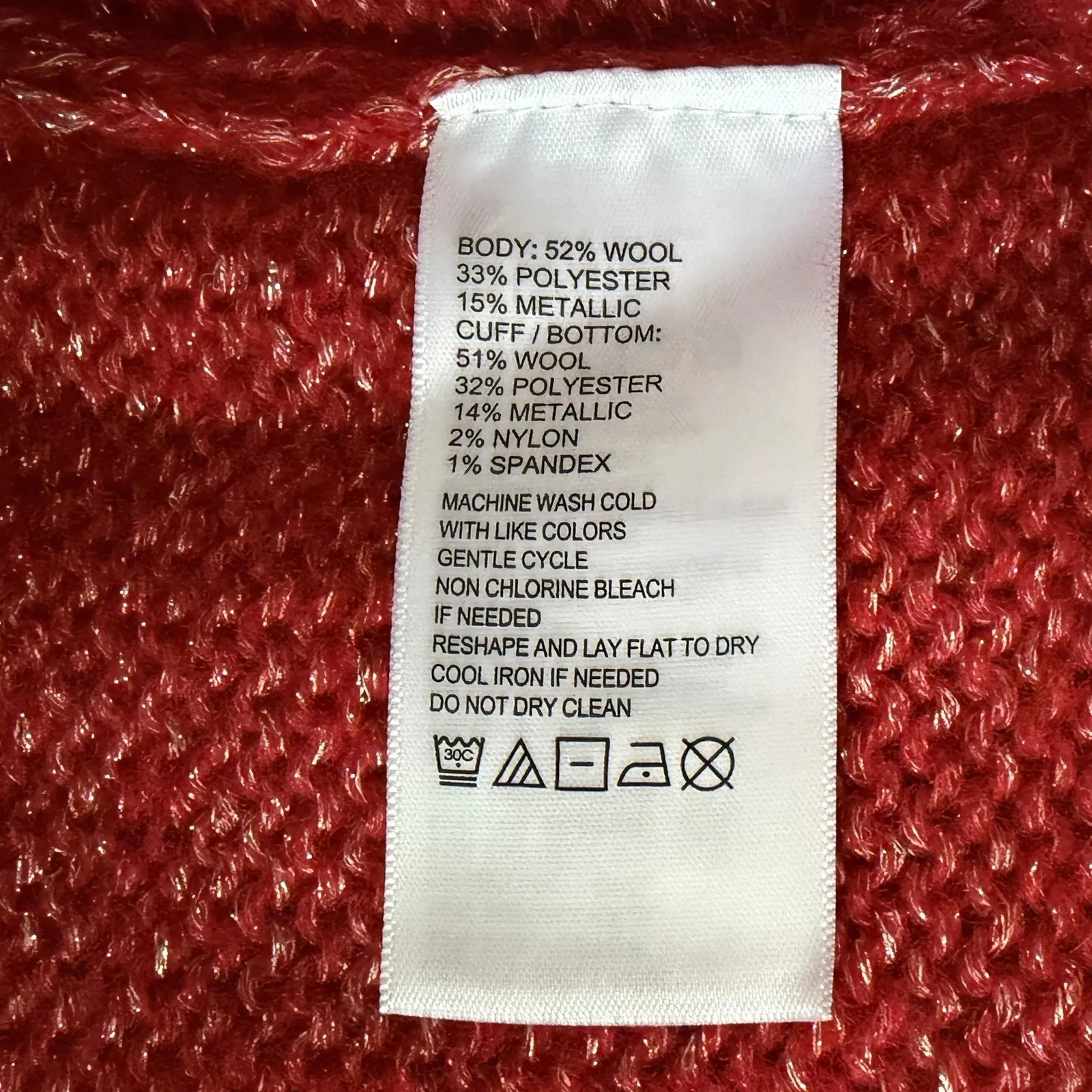 NWT Tommy Bahama Shimmer Balloon Sleeve Tango Red Wool Blend Sweater - Image 7