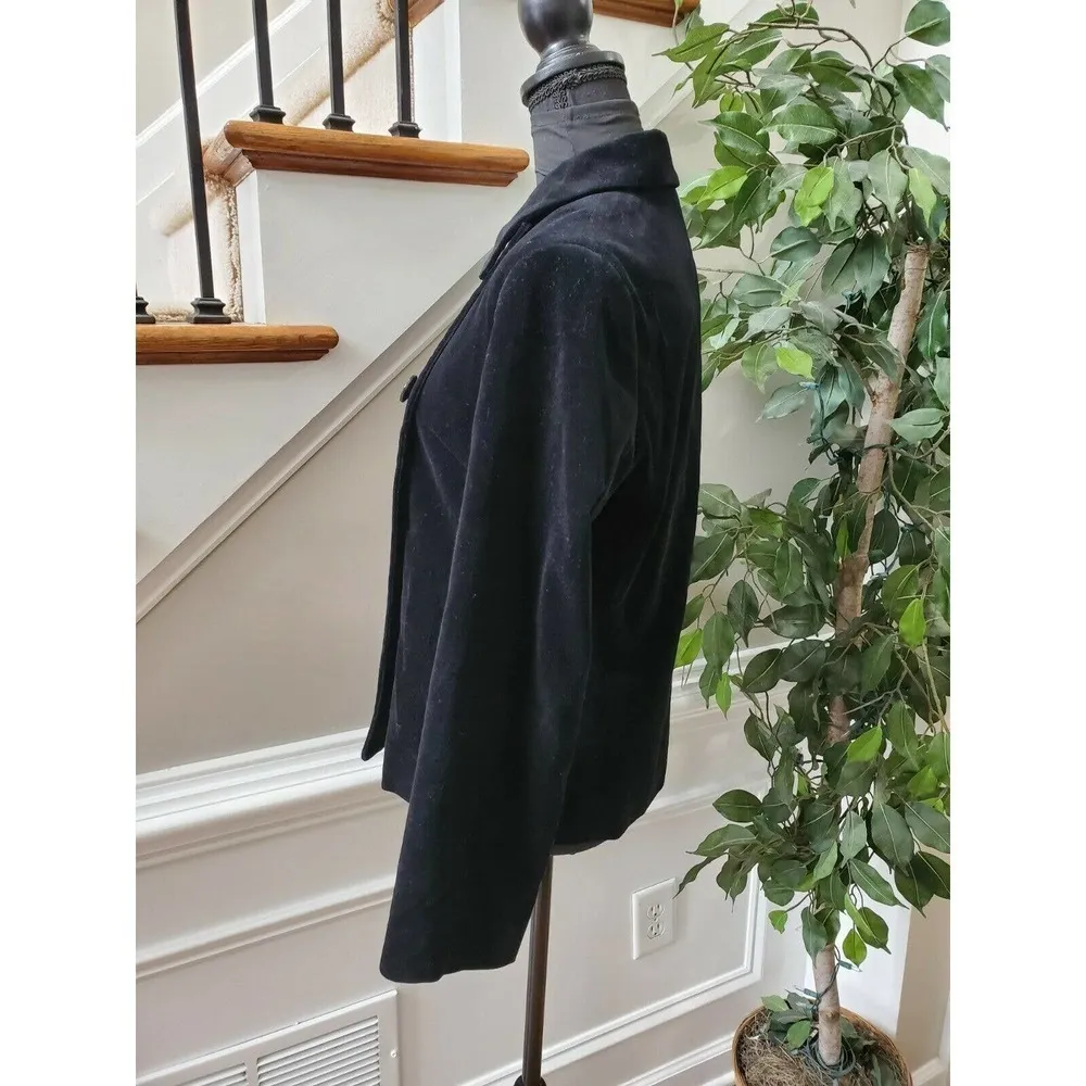 I. N. E Women's Black 100% Polyester Long Sleeve Formal Button Blazer Size 2 - Image 4