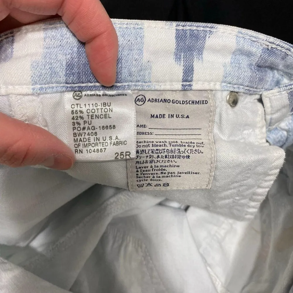 AG The Stilt Cigarette Leg Skinny Ikat Print Jean Size 25 - Image 63