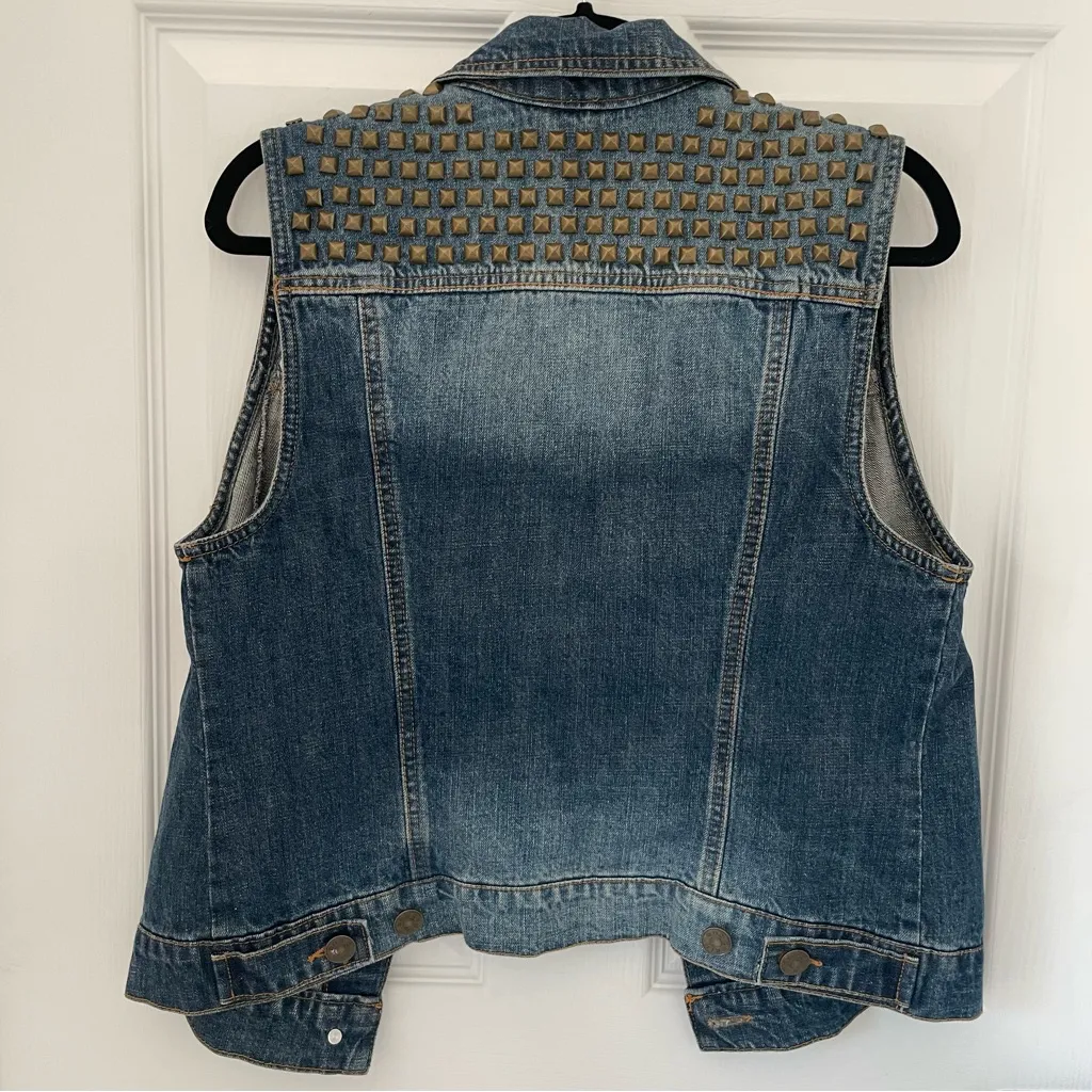 BDG Denim Jean Studded Vest Button Down - Image 4