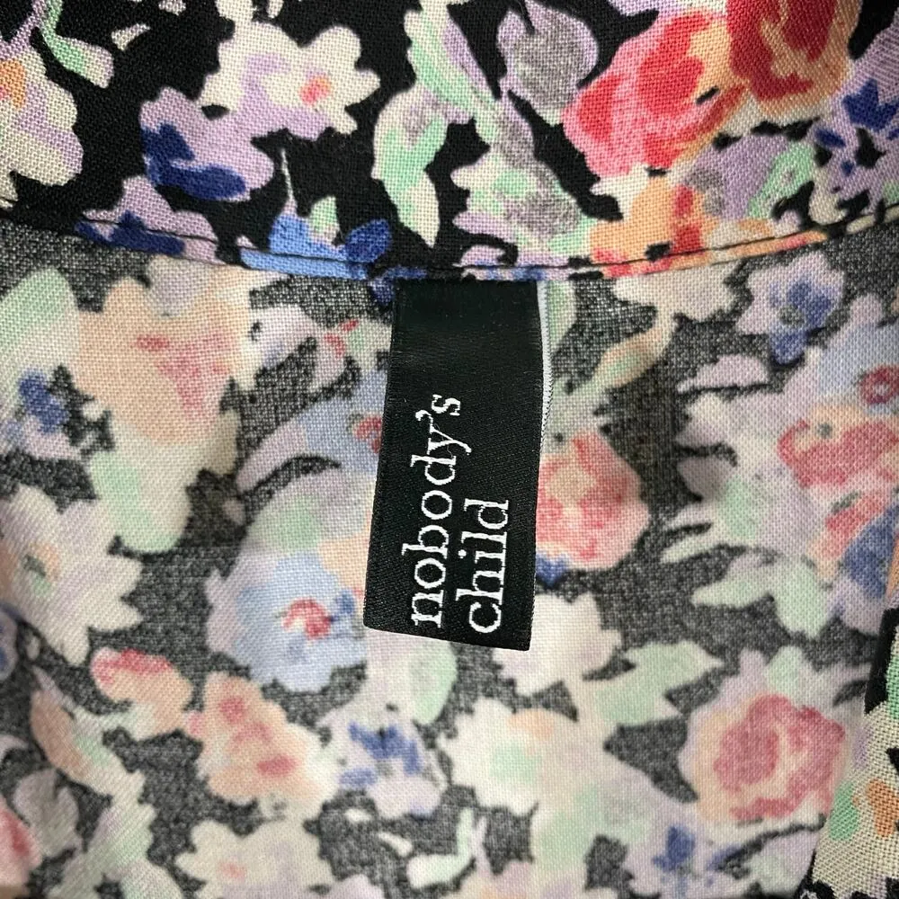 Nobody's Child Women's Multicolor Floral Button Up Midi Shirt Dress Size 2 - Image 6