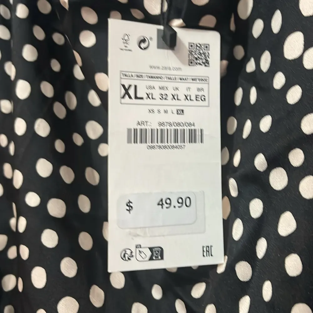 Zara satin dot mini dress Size XL - Image 5