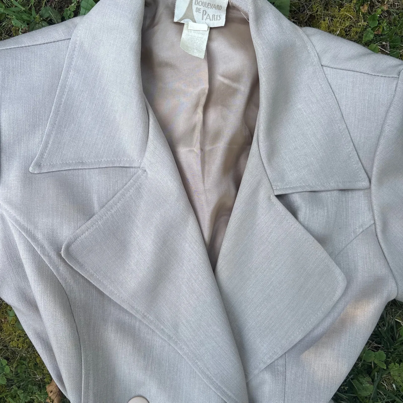 Boulevard de Paris Dress Sz 10 Short Sleeve Belted‎ Trench Vtg Business Casual Tan - Image 5