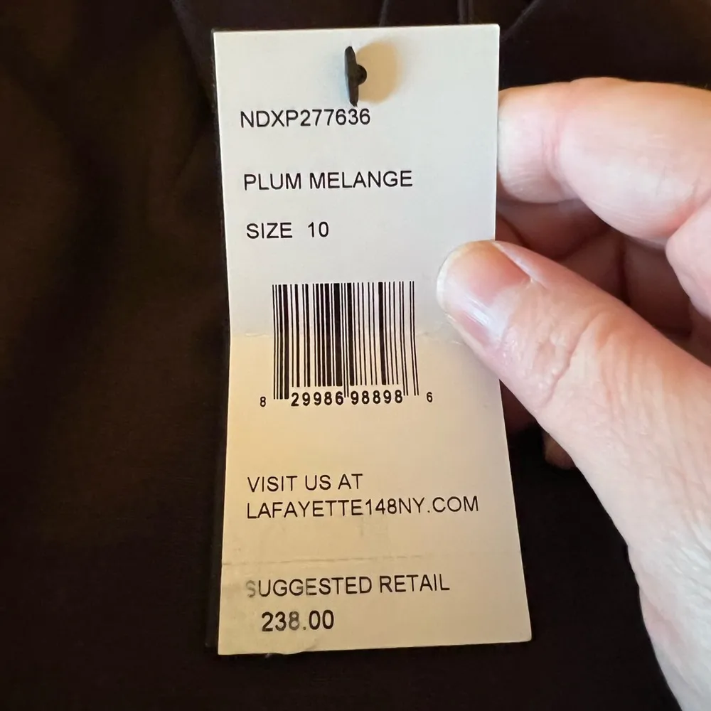 Lafayette 148 New York Irving Virgin Wool Blend Pants Plum Trousers NWT Size 10 - Image 10