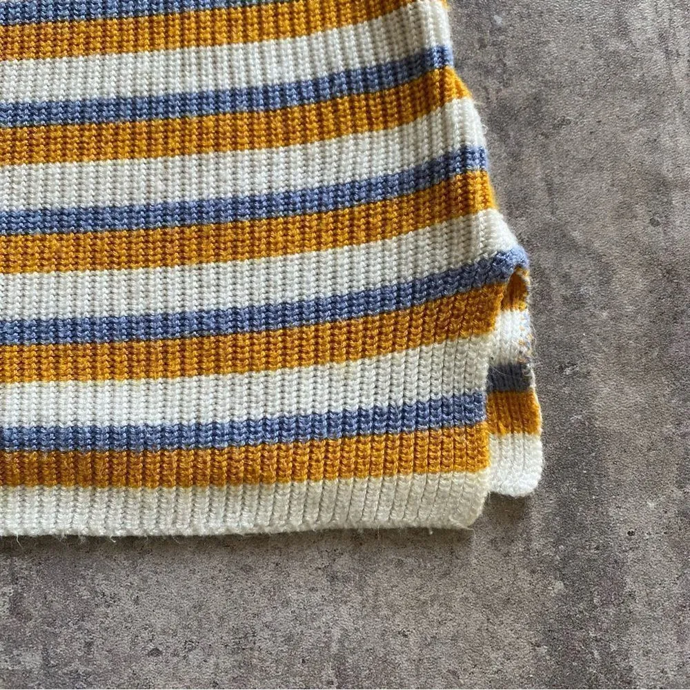 Forever 21 Crop Top Ribbed Stripe V Neck Mustard Periwinkle - Image 10