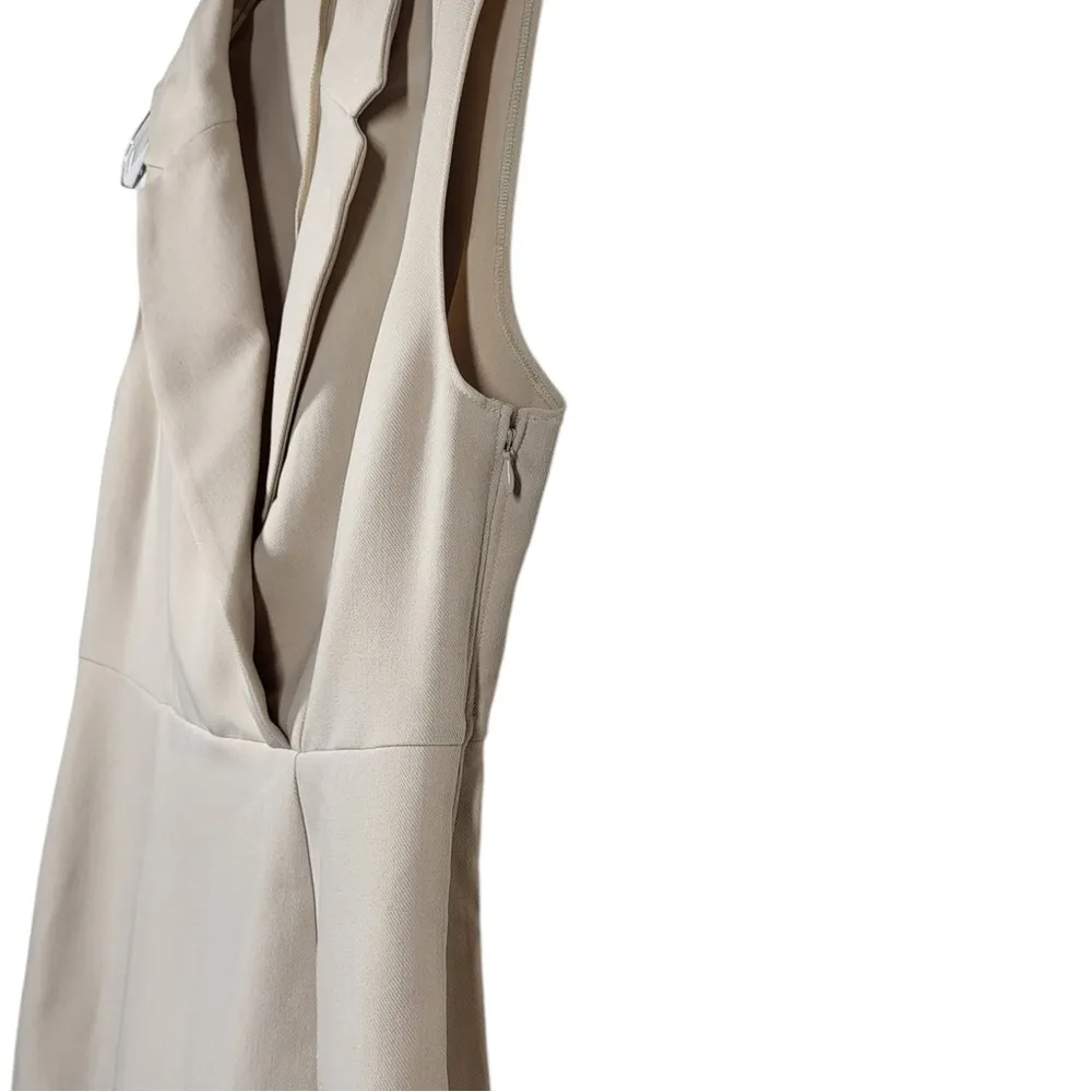 NWT Abercrombie & Fitch Petite Sleeveless Fitted Blazer Mini Dress in Beige - Image 7