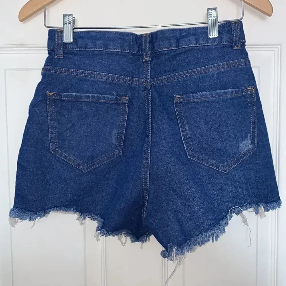 Primary Denim & Co Distressed Blue Denim Shorts Size 4 - Image 2