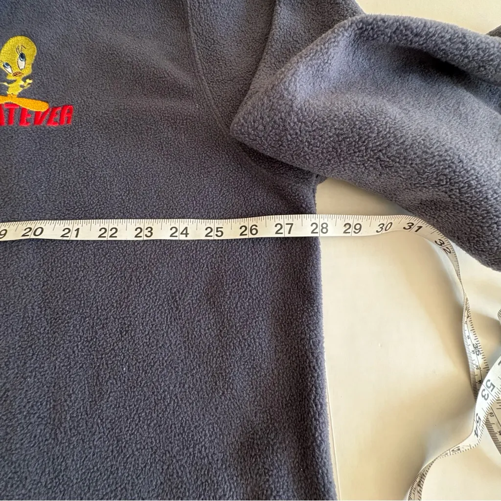 Looney tunes tweety Bird fleece pull over dusty blue 3X - Image 7