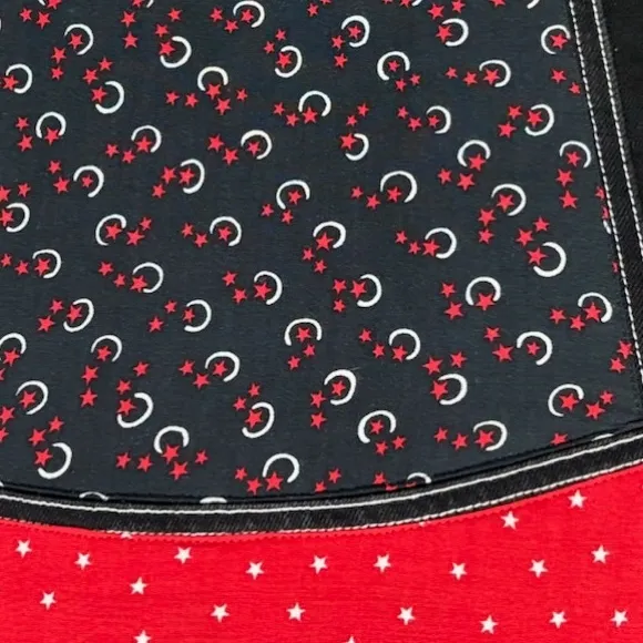 Carole Little Sport Black Zip Vest XL Star Moon Western Denim Style Vintage - Image 7