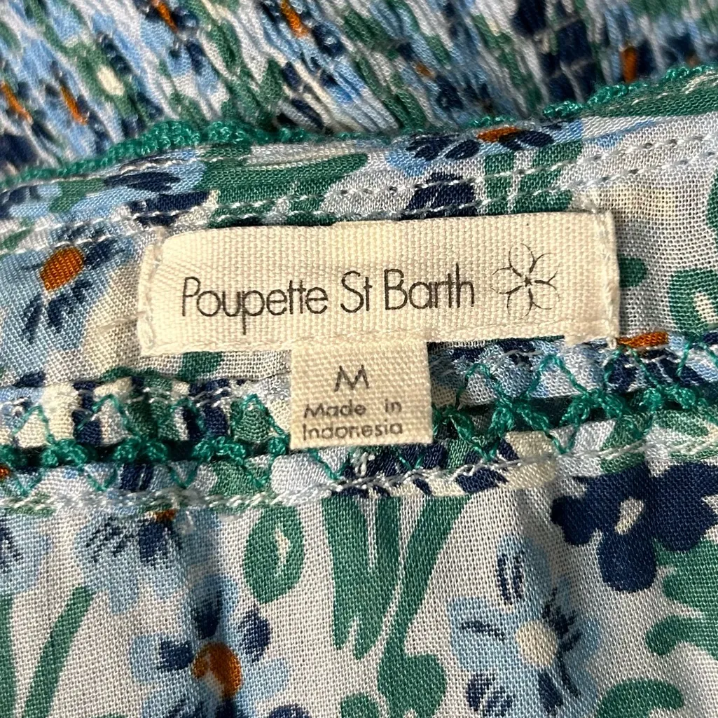 Poupette St Barth Mabelle Printed Mini Dress Blue Size Medium Resort Vacation - Image 13