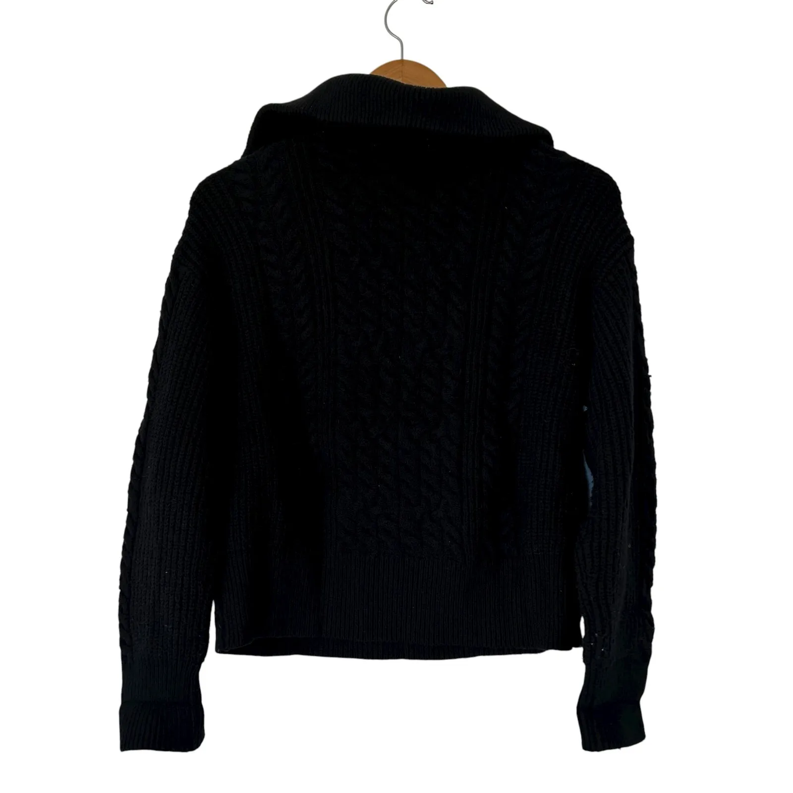 Nili Lotan for Target Black Wool Blend Knit Quarter Zip Sweater Sz XXS - Image 4