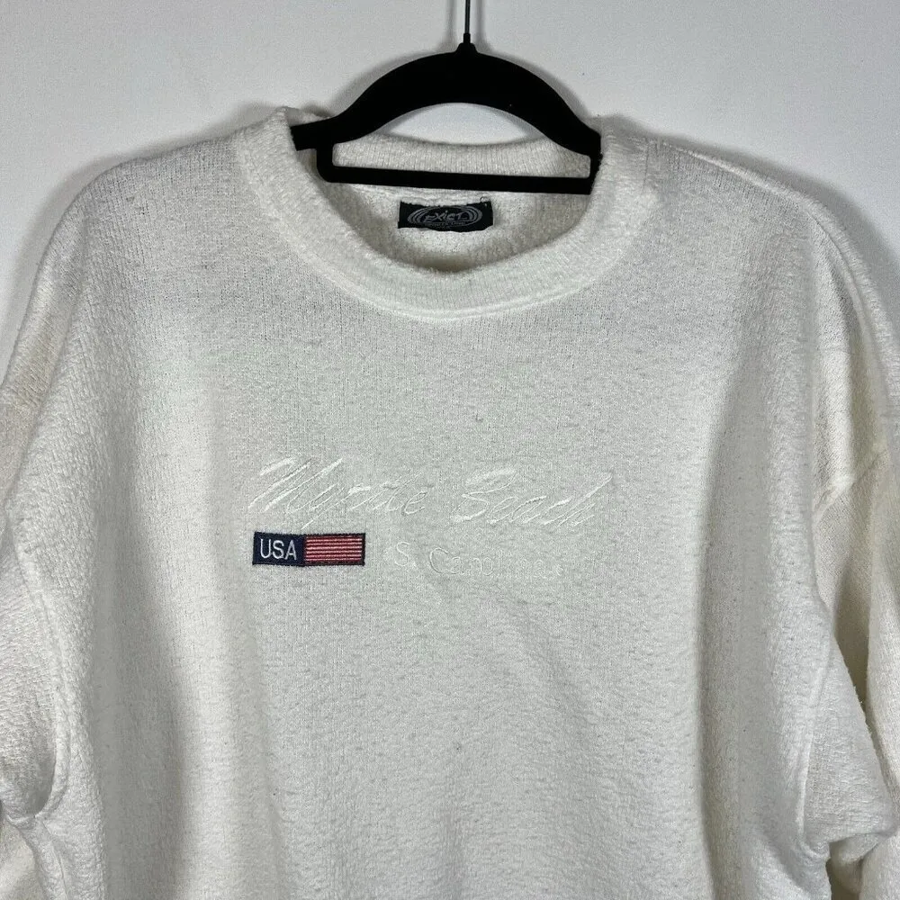Vintage Exist Sports Myrtle Beach White‎ Cotton Sweatshirt Size XXL USA Coastal - Image 3