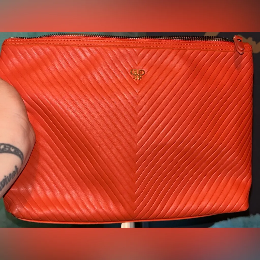 Litt LED Makeup Case Wristlet Travel Cosmetic Organizer Storage Bag Neon Orange - Image 7