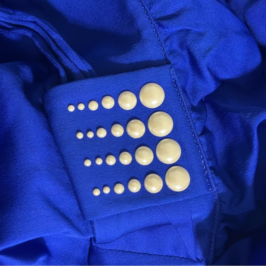 La Perla  abito incrociato bath-suit cover royal blue silk wrapped pareo/IT38 - Image 8